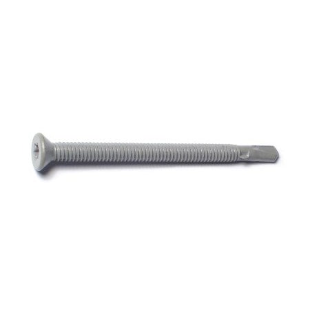 Saberdrive Self-Drilling Screw, 1/4" x 3-1/2 in, Gray Ruspert Steel Flat Head Torx Drive, 28 PK 51167